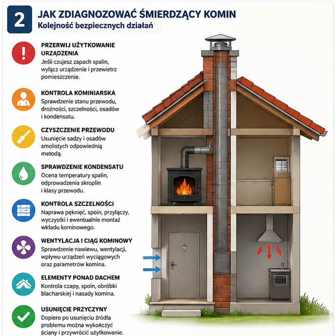 Folia w płynie na śmierdzący komin – czy to bezpieczne rozwiązanie? 2 diagnostyka smierdzacego komina